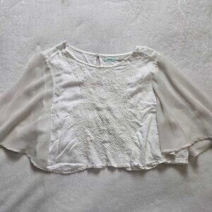 S Kimchi Blue from Urban Outfitters open back sheer top capelet